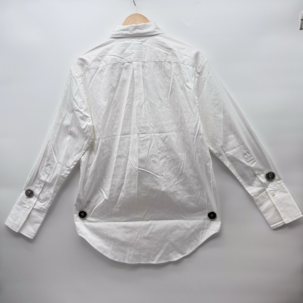 Polo Ralph Lauren Women's Size 12 L White Cotton Button-Up Shirt Extended-cuff - Picture 3 of 10